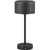 RL LIVE YOUR LIGHT Reality LED Lampada da tavolo senza fili Jeff R59151132, Metallo Nero opaco, incl. LED da 1,5 Watt, 4x Touch