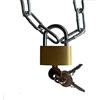 Brem-Industriebedarf Catena in acciaio con lucchetto | Include 3 chiavi | Lunghezza da 25 cm a 250 cm a scelta | Serratura da 25 mm + catena da 2 x 22 x 8 mm zincato (40 cm)