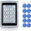 AOAMZ Standalone Metallo Apriporta Tastiera di Controllo Accesso con Wiegand 26 Lettore di Schede RFID per Porta Sicurezza Sistema di Controllo Accesso, 10 Pezzi Blu 125KHz ID Keychain