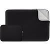 RAINYEAR make life easier RAINYEAR 15,6 Pollici Custodia Protettiva per Laptop PC Computer Portatili Sleeve Morbide con Piccola Borsa Aggiuntiva,Compatibile 15,6 Chromebook Ultrabook Notebook(Nero,Versione Aggiornata)