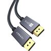 IVANKY 8k Cavo DisplayPort 1.4 3m, 8K@60Hz, 4K@165Hz, 2K@240Hz, DP 1.4 compatibile con HDR10, FreeSync, G-Sync, DTS-HD, 32,4 Gbps DSC1.2, adatto per Gaming Monitor scheda grafica - Grigio