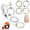 AiQInu Etichette Adesive per Marmellate, 500Pezzi 5CM Etichette Adesive Rotonde 4 Diversi Modello Adesivi Scrivibile per barattoli vetro, Prodotti da Forno, Confezione Regalo, Decorare Regalo