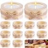 BSTDAYEVER Portacandele Votive in Legno Naturale Resistenti Umidità 12pcs 5.8x2.5cm Portacandele a Tronco Sicurezza per Tavola Natale Matrimoni Valentino Festa