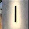 ZTWLEED Applique Esterno LED 12W 60CM Nero IP65,Luce Bianco Caldo 3000K | Lampada Da Parete Impermeabile,Luce Decorativa Lunga Per Villa,Giardino,Balcone,Terrazzo,Ingresso,110-240V