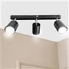 Sweier Lampada Faretti Soffitto Orientabili, 5W 430LM Faretto da Parete Nero, Bianco Freddo 6000K Plafoniera LED Faretti 3 Luce, Faretti da Soffitto GU10 per Negozio,Bar,Vetrina,Cucina