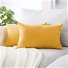 Topfinel Federe Cuscini Comode in Ciniglia per Divano, Copricuscini Decorativi Letto Arredo casa, Fodere cuscino Tinta unita per Soggiorno Camera Balcone Esterno, 2 Pezzi 30x50 cm Giallo
