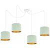 Light Home LH Light-Home Spider Milan Lampadario a Sospensione - Lampadario Ragno - Lampade a Sospensione in Tessuto con Paralume Moderno - 4 Luce - E27 - Pistacchio e Oro - Cavo Bianco