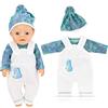 Ezydka Vestiti per Bambole 35-43 cm Vestiti Bambole, Vestiti Bambola Reborn New Born Baby Bambole, Vestiti Bambolotti Regali per Ragazze e Ragazzi, 3 Colori (Bianco e Verde)