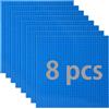 Guihumz Set di 8 pannelli compatibili con la maggior parte delle marche, classici mattoncini da costruzione, compatibile con piastra Lego Classic, 25,5 x 25,5 cm, piastra di base blu