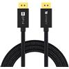 IVANKY Cavo DisplayPort 3m [ 4K@144Hz, 8K@60Hz, DP1.4 ] Cavo DisplayPort 1.4, Ultra HD 8K, Supporta HDR10, HBR3, DSC1.2, Alta velocità Display Port per PC, Laptop, TV - Nylon Intrecciato