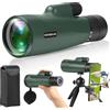 BOSSDUN Telescopio Monoculare Zoom, Telescopio Monoculare ad Alta Potenza per Smartphone con Treppiede, Monoculare HD per Adulti (green)