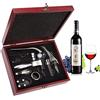 Smaier Set Apribottiglie, Cavatappi Manuale Coniglio Cavatappi Kit Vino Accessori Aerator Pourers,Con Scatola Regalo di Legno di Alta Qualit