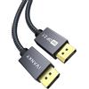 IVANKY 16K Cavo DisplayPort 2.1 3M, Cavo DisplayPort 4K@240Hz/165Hz/144Hz, 16K@60Hz, 8K@120Hz, 2K@240Hz, DP cavo 2.1 compatibile con HDR10, FreeSync, G-Sync, per monitor di gioco - Grigio