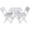 VERDELOOK Set Minorca 3 pezzi effetto legno composto da due sedie e tavolo, bianco