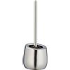 Wenko Badi-Porta scopino WC con setole in Silicone e pulitore per Bordi, Ceramica, Cromo Opaco, 13.5 x 38 x 13.5 cm