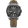 Victorinox Orologio Uomo I.N.O.X. Chrono Ø 43 mm, Swiss Made, Quarzo Analogico, Impermeabile fino a 200 m, Cinturino in Legno, Nero/Marrone