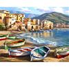 Kaieteur Dipingi con i Numeri per Adulti, Kit di Pittura a Olio su Tela Fai-da-Te per Bambini con Pennelli Pittura a pigmento Acrilico Disegno 40x50cm (Boat)