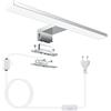 Azhien LED Lampada da Specchio per Bagno 5W,500lm Lampada a Specchio a Parete da 4000K Bianco Neutro con Spina,Montaggio 3 in 1,Lampada Armadio Applique da Parete IP44 da 30cm per Specchio,230V,300mm