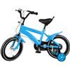 TESUGN Bicicletta per bambini da 14 pollici, per attività all'aperto, sportiva, per bambini, freni a contropedale con ruote di supporto per ragazze e ragazzi da 3 a 8 anni e oltre (blu)