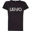 Liu Jo Jeans T Shirt Donna Liu Jo Basica con Logo Animalier Nero ES24LJ22 VA4105 JS003 M