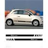 LALAIJDOU Adesivo auto Strisce decorative, set di adesivi a strisce laterali per Fiat Abarth 500 595 (black)