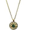 ASTER ALHELÍ - Collana Donna Dorata con Pietra Decorativa - Ciondolo Circolare e Catena in Acciaio Inossidabile Color Oro - Amuleto Elegante Idea Regalo (Malachite)