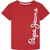 Pepe Jeans Waldo S/S, T-Shirt Bambini e ragazzi, Rosso (Studio Red),14 anni