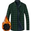 Miaikvs Camicia da Uomo a Quadri Spessa Imbottita Calda Foderata Camicia Casual a Maniche Lunghe Button Down Plaid Giacca con Tasca（Verde, L