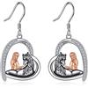 YAFEINI Cavallo Orecchini Ragazze Cuore Orecchini a Goccia Argento Sterling 925 Gioielli Regalo per le Donne Amico (Orecchini a cavallo nero)
