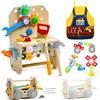 hifunti Cassetta Attrezzi Bambini Giochi in Legno Giochi Bambini 2 Anni, Banco da Lavoro, Costruzioni per Bambini Giochi Interattivi Educativi Regalo Bimbo 2 3 4 Anni Attrezzi Giocattolo Bambini (52 Pezzi)