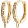 Beebeecraft 1 Scatola 14 Pezzi Ganci A Leva con Zirconi Cubici Placcati in Oro 18K Accessori per Orecchini A Cerchio Huggie Ganci per Orecchie A Clip Francesi con Passante per La Realizzazione