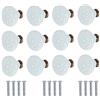 LALATOK 12pcs Pomelli per Cassetti in Ceramica, Pomelli Rotondi in Ceramica per Armadietti, Pomello per Mobili da 34 mm con Viti, Manopole per Mobili per Porte per Cassetti, Armadio (Azzurro)