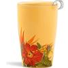 Tea Forte, tazza Kati, tazza con infusore per tè in ceramica con cestello per infusore e coperchio per macerare il tè sfuso in foglie (Paradis)