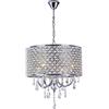 USIFAZ Semplice Lampadario di cristallo minimalista europeo a 3 luci E14 / E12 Illuminazione a sospensione con paralume cilindrico Lampada da soffitto a sospensione con paralume in cristallo cromato c