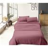 IlGruppone Completo Letto No Stiro Prodotto Italiano Set Lenzuola Tinta Unita Effetto Raso Lenzuolo sotto Fino 30 Cm con Angoli Elasticizzati sopra Federe - Orchidea - Una Piazza e Mezza