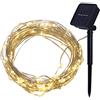 EisEyen - Catena di 40 luci a energia solare, per esterni, con micro LED, luce bianca fredda, bianco caldo, decorazione colorata per terrazza, giardino, camera da letto (colore)