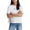 Calvin Klein Jeans CK Logo Boxy T-Shirt IG0IG02136 Magliette a Maniche Corte, Bianco (Bright White), 14 Anni Bambine e Ragazze