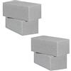 Relaxdays Spugna per Fiori Secchi, Set da 3 Floral Foam per Composizioni Floreali, per Matrimoni, 8x22,5x10,5, Grigio