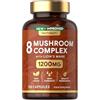 Horbäach Funghi Integratore | Mushroom Complex 1200 mg | Complesso di Criniera di leone, chaga, cordyceps, reishi, shiitake, maitake, criniera irsuta e ostrica | 120 capsule vegano | di Horbaach