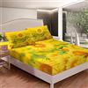Homemissing set di lenzuola con angoli e federegirasole, margherite,ragazzi, con stampa floreale, colore giallo, con rami botanici, 2 pezzi