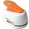 Fiskars Perforatore a leva, Stella, Ø 2,5 cm, Per mancini e destrorsi, Acciaio di qualità/Plastica, Bianco/Arancione, Lever Punch, M, 1004722