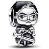 PANDORA Ciondolo con Jon Snow di Game of Thrones in argento 9 con smalto nero e grigio trasparente