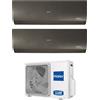 Haier Climatizzatore Condizionatore Haier Dual Split Inverter serie FLEXIS PLUS BLACK 7+15 con 2U50S2SM1FA R-32 Wi-Fi Integrato Colore Nero 7000+15000