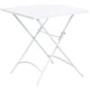 VivaGarden Tavolino da Giardino Esterno Pieghevole Quadrato in Acciaio 70x70x72h cm colore Bianco - Petalo FE802542-BIAN