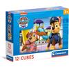 Clementoni- Paw Patrol Patrol-12 Pezzi Bambini 3 Anni, Cartoni Animati, Puzzle Cubi, Made in Italy, Multicolore, 41194