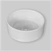 LBSIGN Lavabo Da Appoggio Tondo In Ceramica Bianco Lucido A Bacinella 41x15,5 Cm