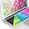 kwmobile Copritastiera compatibile con Apple MacBook Air 13''/Pro Retina 13''/15'' (bis Mitte 2016) A1369, A1466, A1502, A1425, A1398 - Pellicola in silicone per tastiera QWERTZ (Germania) - PC Skin Keyboard Arcobaleno multicolore / verde / blu