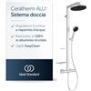 Ideal Standard Ceratherm Alu+ Colonna doccia, Realizzato con l'100% di alluminio riciclato, doccia a risparmio idrico con getti variabili e protezione antiscottatura - Argento (356x501x1113 mm)
