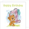 Edition Seidel Biglietto di auguri quadrato di alta qualità, per il 1° compleanno, con busta, biglietto di compleanno Happy Birthday, Billet, ragazza, ragazzo, bambino, regalo orso palloncini