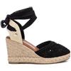 XTI 142336, Sandalo Espadrillas con Zeppa Donna, Nero, 40 EU